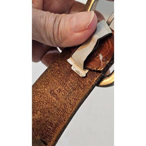 Fossil Leather Perforated Belt Brown Silver Buckle Womens S/M Floral Design - Picture 7 of 7